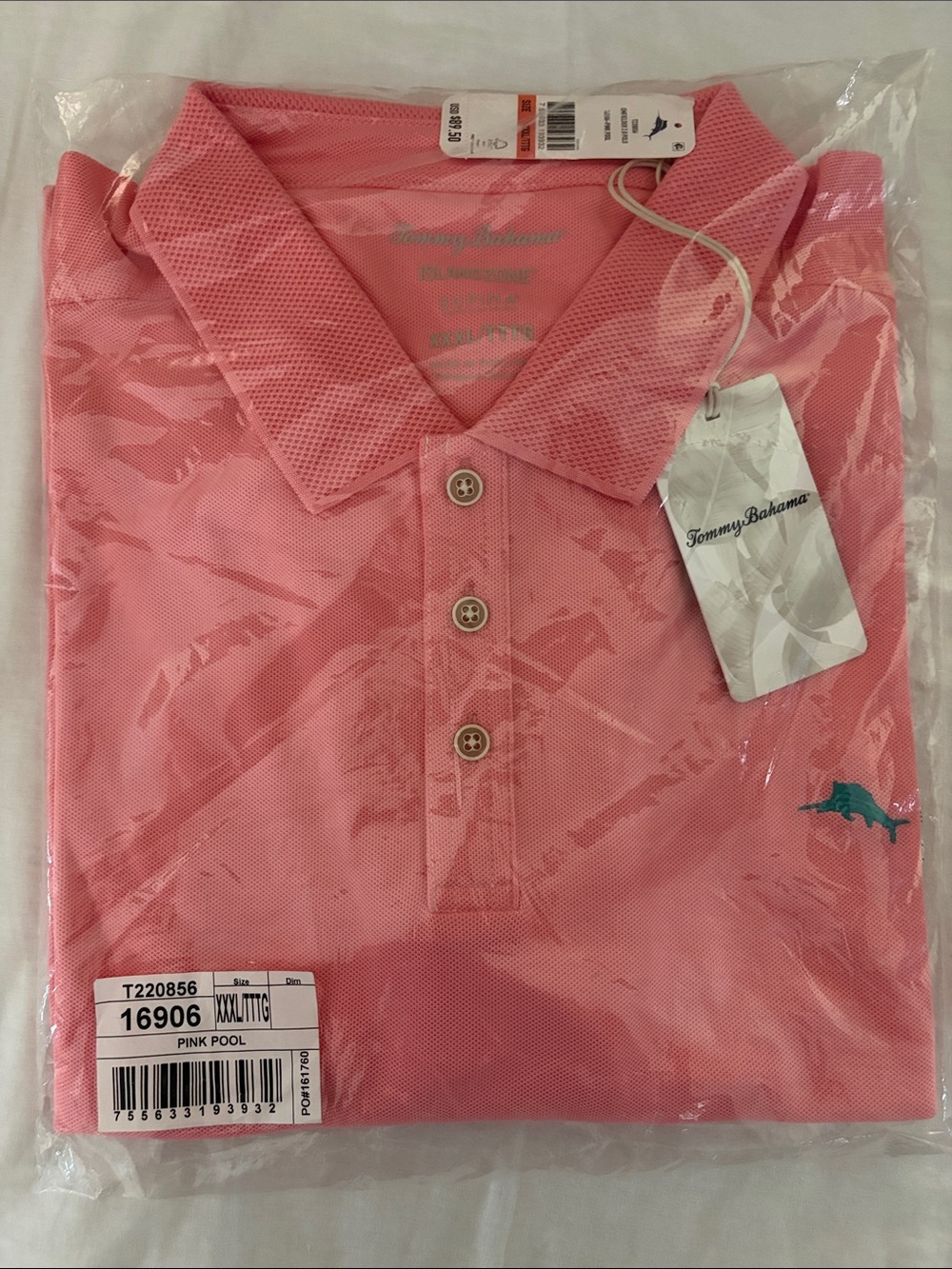 Tommy Bahama Men’s Pink Pool Polo